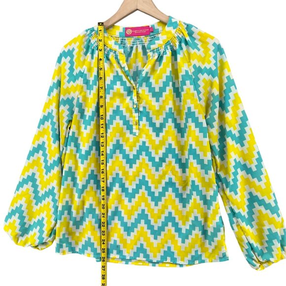 Macbeth Collection Margaret Josephs Blouse Womens Multicolor Long Sleeve Top M - Picture 8 of 10